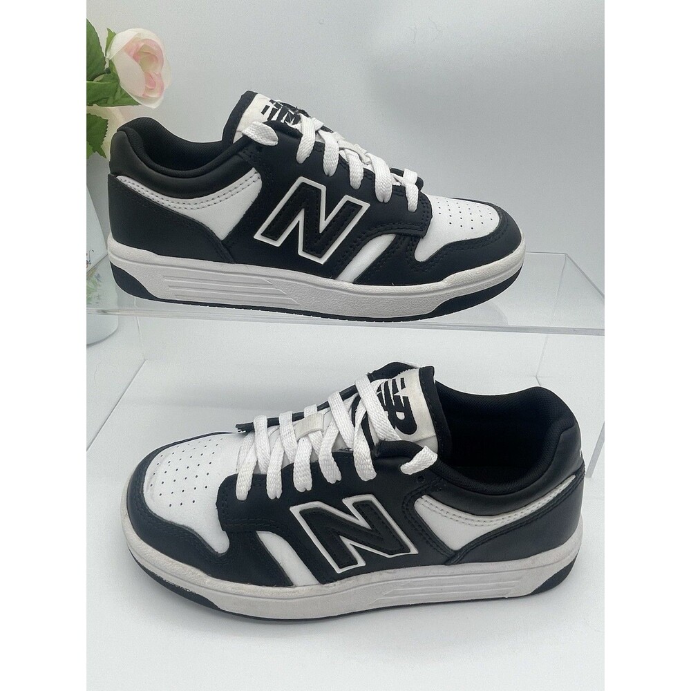 New Balance 480 Black Faux Leather Running Sneakers Size US 1  kids